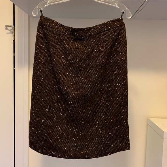 Brown speckled woolen skirt - Picture 1 of 3